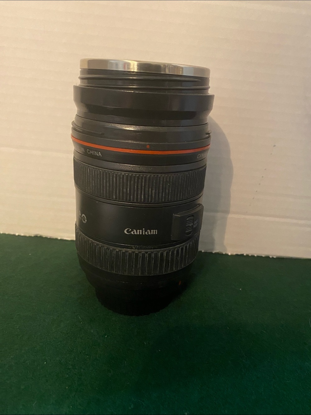 Caniam Camera Lens Drink Cup Stainless Steel Missing Lid ( B1 )